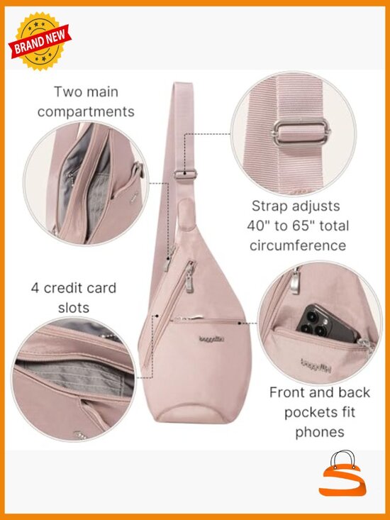Convertible Sling Crossbody Backpack Nylon Lightweight Travel Bag main image 5
